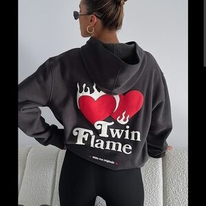Twin Flame Hoodie with Red Heart Design